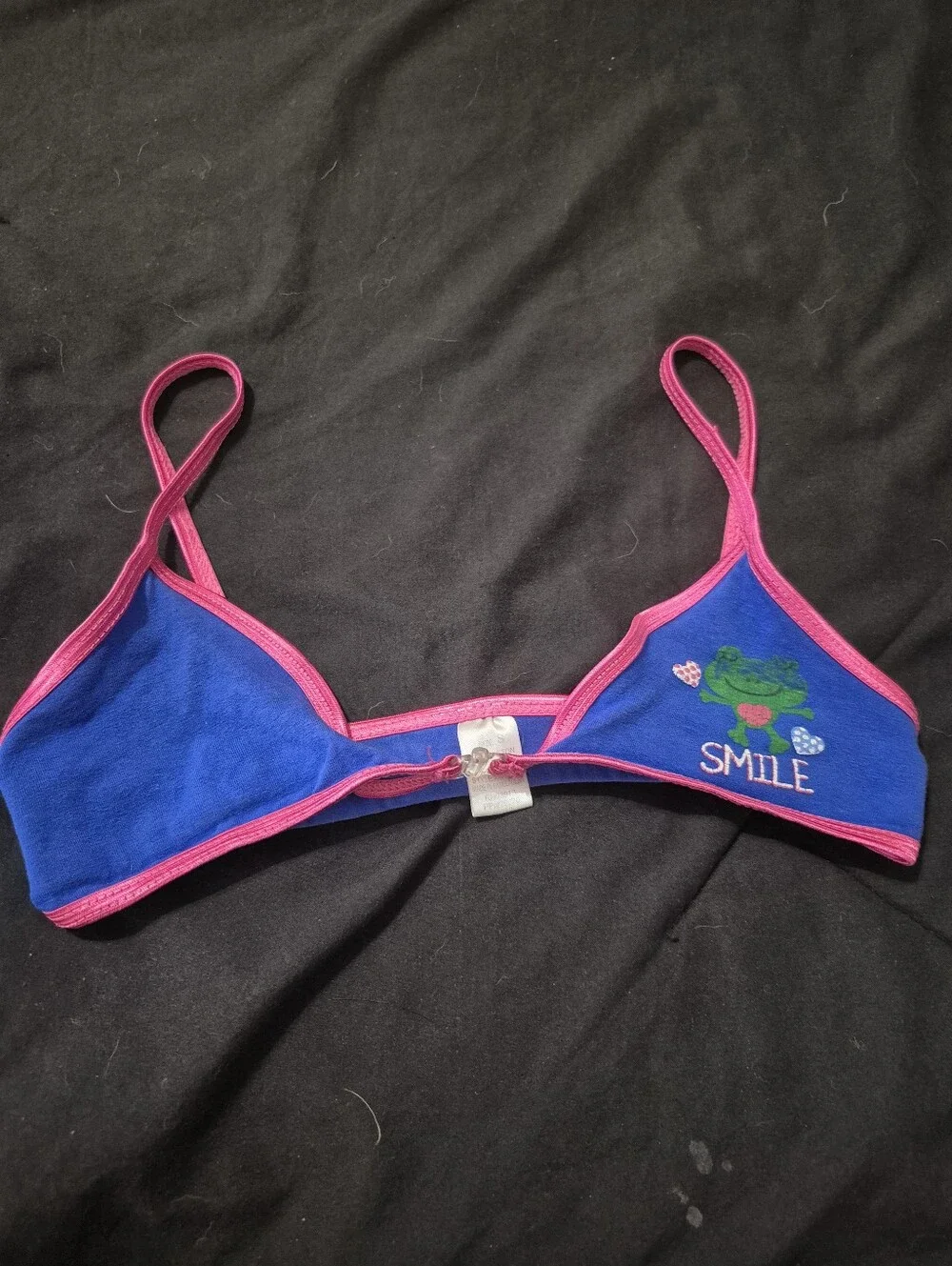 Kids Blue & Pink Bikini - 'Smile' Frog Graphic